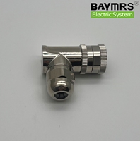 Baymrs PG9 4 broches M12 Shield avec bornes à ressort femelle à 90 ° Connecteur Din Connecteur M12