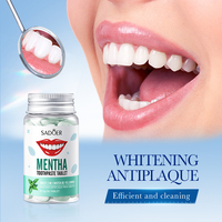 OEM ODM Personnalisé SADOER Comprimé de dentifrice blanchissant à la menthe Nettoyage en profondeur Anti-jaunissement Anti-plaque Haleine fraîche Sans produits chimiques Usage domestique et privé