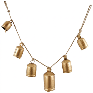 Gold Metal Tibetan Style <b>Bells</b> Hanging Rope Decorative <b>Bell</b> Garland Bohemian Ornament for Home Decor - Product Image 4