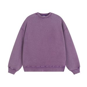 High Quality 370 Grams Cotton Acid Wash Vintage Pullover <b>Sweatshirt</b> Custom Logo Oversized - Product Image 5