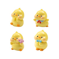 Miniatur Bebek Musim Panas Hewan Resin Kecil Figur Bebek untuk Ornamen Lanskap Taman DIY Dekorasi Pot