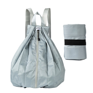 Sac de voyage sportif léger, imperméable et portable pour l'extérieur, pliable avec compartiment intérieur, sangle détachable, unisexe, bleu marine - Product Image 2