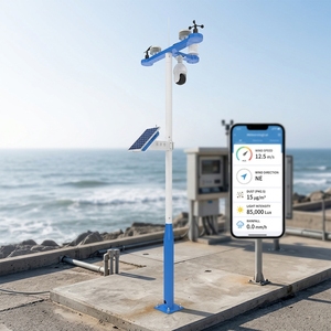 Station météo automatique WiFi/4G pour l'agriculture, avec <span class=keywords><strong>pluviomètre</strong></span>, capteur de vent, de poussière, de UV, de CO2, solaire, OEM, station météo professionnelle - Product Image 6
