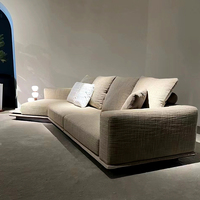 Italienische minimalist ische Stoff kurve Couch Sonderform Villa Home Interior Möbel ltaly Baumwolle Hanf Licht Luxus Wohnung Sofa