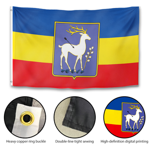 Drapeau des Cosaques du <span class=keywords><strong>Don</strong></span>, <span class=keywords><strong>Russie</strong></span>, avec emblème artistique, 3*5 pieds, OEM ODM - Product Image 4