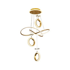 Lustre LED doré de luxe avec télécommande, éclairage décoratif pour chambre à coucher, salle à manger, salon, <span class=keywords><strong>cuisine</strong></span>, luminaire suspendu - Product Image 1