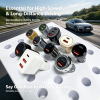 Yichengtek 45w Mini Dual Port Usb 12v Port Mobil Qc3.0 Pengisian Cepat dengan Voltmeter Universal 12v 24v Kabel Pengisi Daya Mobil.