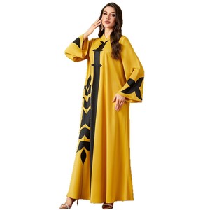 2025 été Collection femmes 4223 élégant ample décontracté robe de soirée nouvelle à manches longues musulman <span class=keywords><strong>Abaya</strong></span> en Polyester antistatique - Product Image 5