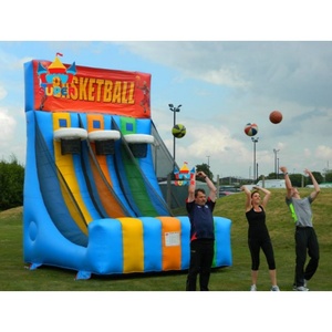 Jeu de basket-ball gonflable double pour enfants et adultes, jeu de lancer de basket-ball, jeu sportif de carnaval, jeu gonflable pour fête en plein air - Product Image 2