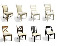 Chaise d'appoint classique en bois avec revêtement en tissu, lot de 2, styles variés pour villa, maison, salle à manger
