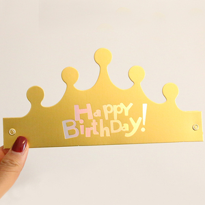 Có Thể Điều Chỉnh Kích Thước Gấp Giấy <span class=keywords><strong>Hat</strong></span> Với Vàng Vương Miện Sinh Nhật Đảng Mũ Nón Cho Người Lớn Trẻ Em Cho Lễ Kỷ Niệm Trang Trí - Product Image 3