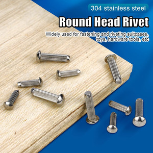 10 pièces/sac Rivets pleins à tête ronde en acier inoxydable 304 de haute qualité M2 M2.5 M3 M3.5 M5 Rivets pleins à tête ronde GB827 - Product Image 2
