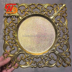 <span class=keywords><strong>Assiettes</strong></span> <span class=keywords><strong>de</strong></span> présentation carrées en plastique PP lisses, durables, réutilisables, à motif ajouré, pour la décoration d'événements et <span class=keywords><strong>de</strong></span> fêtes - Product Image 3