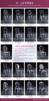 Chaise Chiavari à dossier croisé en acrylique, empilable, style personnalisé, pour mariage, banquet, hôtel, mobilier de réception en cristal, vente en gros