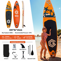 Planche de paddle gonflable personnalisée OEM 335x81x15cm GQ-COCO avec pagaie, pompe, sac à dos et leash