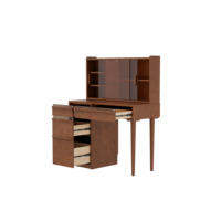 Coiffeuse de style Mid-Century avec commode à tiroirs grande capacité, meuble de maquillage anti-poussière et bureau combiné de 1 mètre SZT045