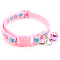 Collier pour chien et chat de style dessin animé avec cloche Collier pour animal de compagnie de petite et moyenne taille avec motif imprimé
