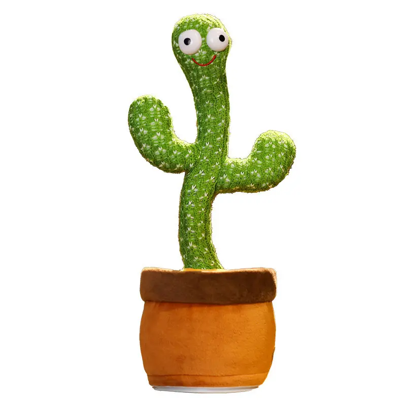 Juguete de peluche de gran venta, muñeco de cactus que canta y baila, muñeco de cactus retorcido