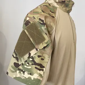 Ropa táctica de camuflaje para hombre de alta calidad al por mayor, camisa de manga corta, traje de rana, uniforme de combate