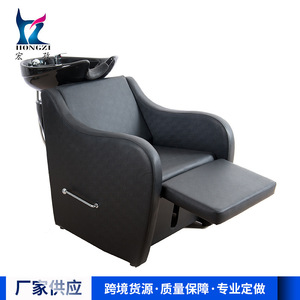Silla de peluquería de cuero PU negro hecha a medida para salones de belleza y barberías, diseño fijo duradero HZ9089 - Product Image 3