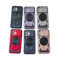 Étui de téléphone portable avec support de décompression antichoc en TPU+PC avec charge magnétique sans fil rotative à 360 degrés pour 16E et 16