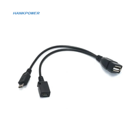 Grosir adaptor USB mikro OTG, Host Power Y Splitter USB Female ke kabel OTG Male Female 2 In 1