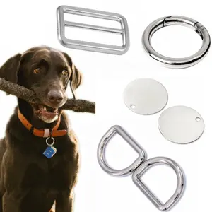Nickle Custom Label Adjustable Belt Buckle D Ring Buckle Metal O Ring For Dog Collar
