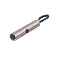 EDC Senter LED UV Mini Portabel Tahan Air, Lampu Senter LED Terang Gantungan Kunci Cincin Besar