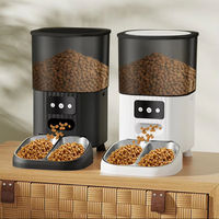 Distributeur automatique de nourriture pour animaux de compagnie ChongxinIOT 4,5 L, double bol, pour chiens et chats, alimenté par batterie, design détachable, programmation d'alimentation, en plastique, étanche