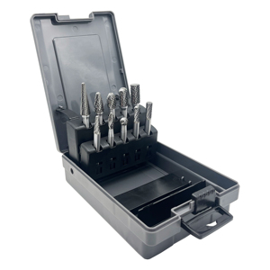 Set di Frese Rotative in Carburo Solido, Gambo da 1/4\" a Doppio Taglio per Lavorazione dei Metalli, Sbavatura, Intaglio e Incisione (10 Pezzi) - Product Image 3