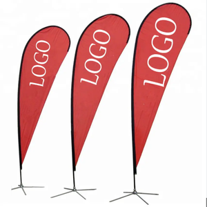 Drapeau de plage publicitaire personnalisé en polyester imprimé pour restaurants et entreprises - Product Image 1