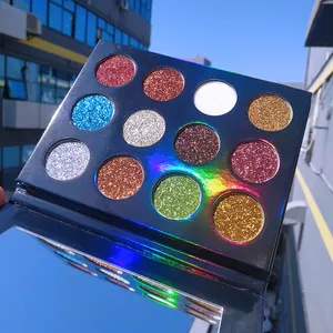 Chuyên Nghiệp Trang Điểm Nhãn Hiệu Riêng Ép Glitter Eyeshadow Palette Biểu Tượng Tùy Chỉnh Long Lanh Eyeshadow Pallet