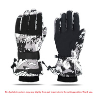 Gants de ski à imprimé dessin animé, doublés polaire, épais, coupe-vent, compatibles écran tactile, pour le ski en piste et les jeux au snowpark