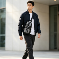 Nueva Bolsa de Pecho Multifuncional Impermeable para Hombre, con Cierre de Cremallera de Nailon, Moderna, Casual, Bandolera