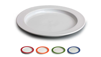 Assiette de table Unisono Plus 26 cm blanche à une main avec aide à la digestion, assiette spéciale écologique pour restaurants