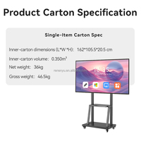 Pantalla Interactiva Inteligente 4K Android de 65, 75, 86 y 98 Pulgadas, Panel Plano IPS con Sistema Operativo Dual, para Enseñanza y Salas de Reuniones, Gran Venta