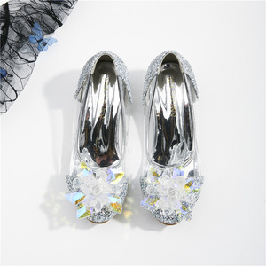 Scarpe da Principessa per Bambine, Nuove Scarpe con Tacco Alto per Sfilate, Scarpe di Cristallo per Esibizioni, Calzature per Bambine Più Grandi - Product Image 6