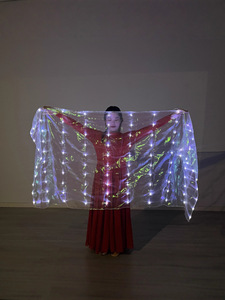 Nuovo velo luminoso a tinta unita per adulti |   Ali per Danza del Ventre/Danza Orientale Flamenco, Accessorio per Costumi e Abbigliamento da Spettacolo - Product Image 3