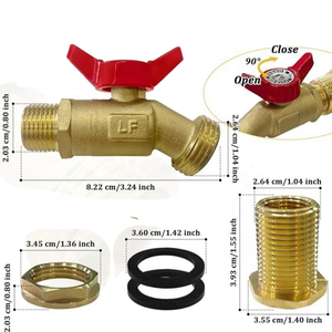 Robinet d'<span class=keywords><strong>eau</strong></span> en laiton massif, filetage 3/4 GHT, vanne pour <span class=keywords><strong>tuyau</strong></span> d'<span class=keywords><strong>arrosage</strong></span>, robinet pour baril de pluie - Product Image 3