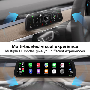 Tableau de bord numérique pour Tesla Model 3 Y, écran Apple CarPlay <span class=keywords><strong>Android</strong></span> <span class=keywords><strong>Auto</strong></span>, écran IPS 9,66 pouces, affichage automatique HUD, vitesse et puissance - Product Image 4
