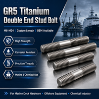 Boulon à double extrémité en titane GR5 M6-M24, longueur personnalisée pour quincaillerie de pont marin, industrie chimique offshore, OEM