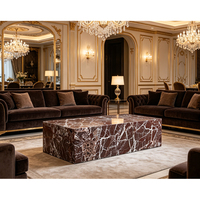 Newstar Stone Lila-Weiß Geäderter Rosso Roter Marmor Rosa Levanto Couchtisch für Luxuriöses Modernes Wohnzimmer