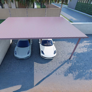 Amas Great Wall Panneaux Carport <span class=keywords><strong>Toit</strong></span> en aluminium ondulé avec pare-soleil <span class=keywords><strong>Bois</strong></span> traité sous pression Naturel pour abris de parking - Product Image 4