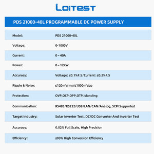 แหล่งจ่ายไฟแบบตั้งโปรแกรมได้ Loitest 12KW 1000V 40A ปรับแรงดันขาออกได้ ขนาด 3U พร้อมโครงแร็คมาตรฐานในตัว พร้อมฟังก์ชันจำลองกราฟ - Product Image 5