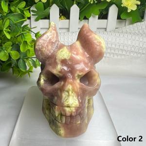 新しいクリスタルデーモンスカル彫刻工芸品約9センチ手彫り天然石アートコレクション家の装飾クールスタイルギフト - Product Image 5