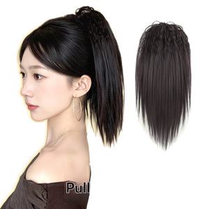 Perruque <span class=keywords><strong>queue</strong></span> de <span class=keywords><strong>cheval</strong></span> semi-nouée style latino-américain avec pince, effet volume hyper-cranien, sans cheveux naturels, pour un look tendance - Product Image 5