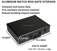 Boîtier de montre de luxe à 15 emplacements, boîte de rangement en aluminium dur pour montres, présentoir de voyage