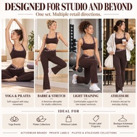 Ensemble de yoga personnalisé pour femme, imprimé léopard, soutien-gorge à col carré, bretelles croisées, leggings évasés taille haute, ensemble de yoga et de pilates, vêtements de sport