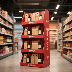 Étagère à papier autoportante pliable réglable robuste personnalisable avec lamination brillante, présentoir en carton ondulé écologique - Product Image 3