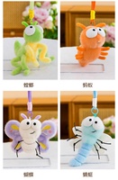 Porte-clés en peluche insecte mignon et réaliste, breloque souple en forme de insecte pour sac à dos, souvenir de fête, décoration Kawaii